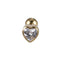 JRTH85 STAINLESS STEEL EXTERNAL THREAD HELIX WITH HEART SHAPE CZ