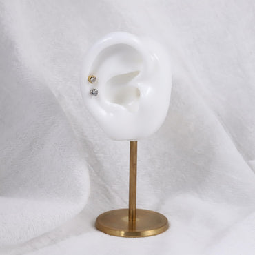 JRTH85 STAINLESS STEEL EXTERNAL THREAD HELIX WITH HEART SHAPE CZ