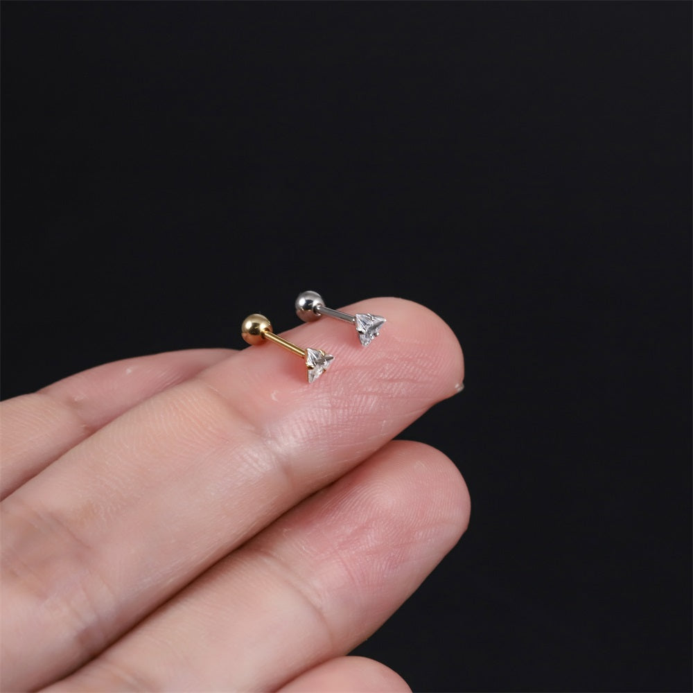 JRTH87 STAINLESS STEEL EXTERNAL THREAD HELIX WITH TRIANGLE CZ