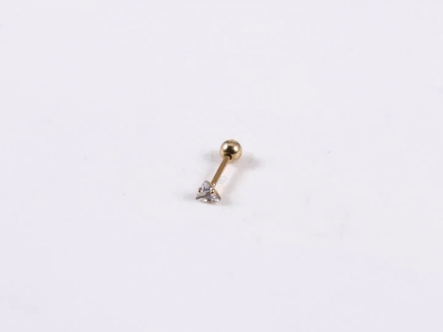 JRTH87 STAINLESS STEEL EXTERNAL THREAD HELIX WITH TRIANGLE CZ