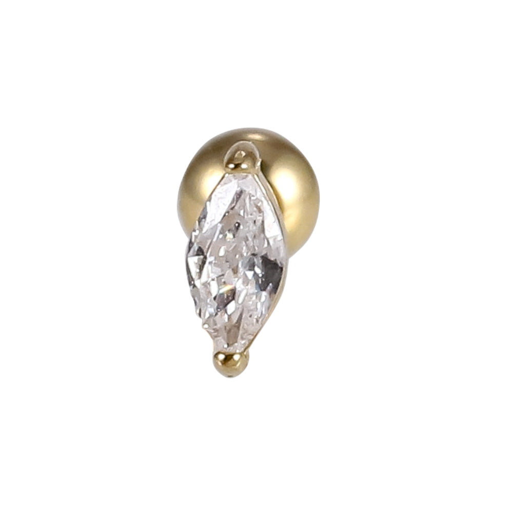 JRTH88 STAINLESS STEEL EXTERNAL THREAD HELIX WITH HORSE EYE CZ