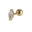 JRTH88 STAINLESS STEEL EXTERNAL THREAD HELIX WITH HORSE EYE CZ