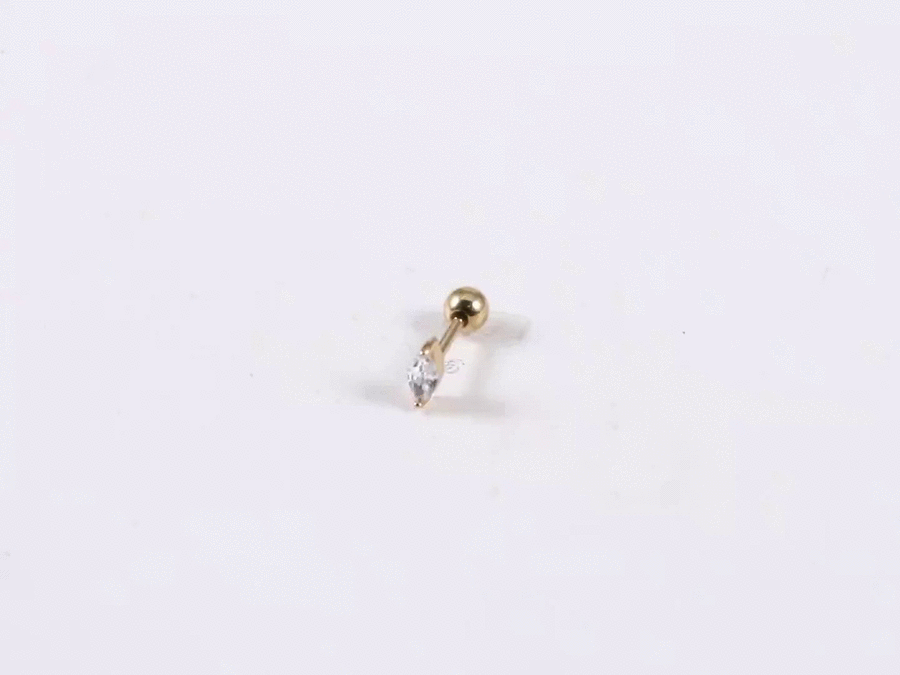 JRTH88 STAINLESS STEEL EXTERNAL THREAD HELIX WITH HORSE EYE CZ
