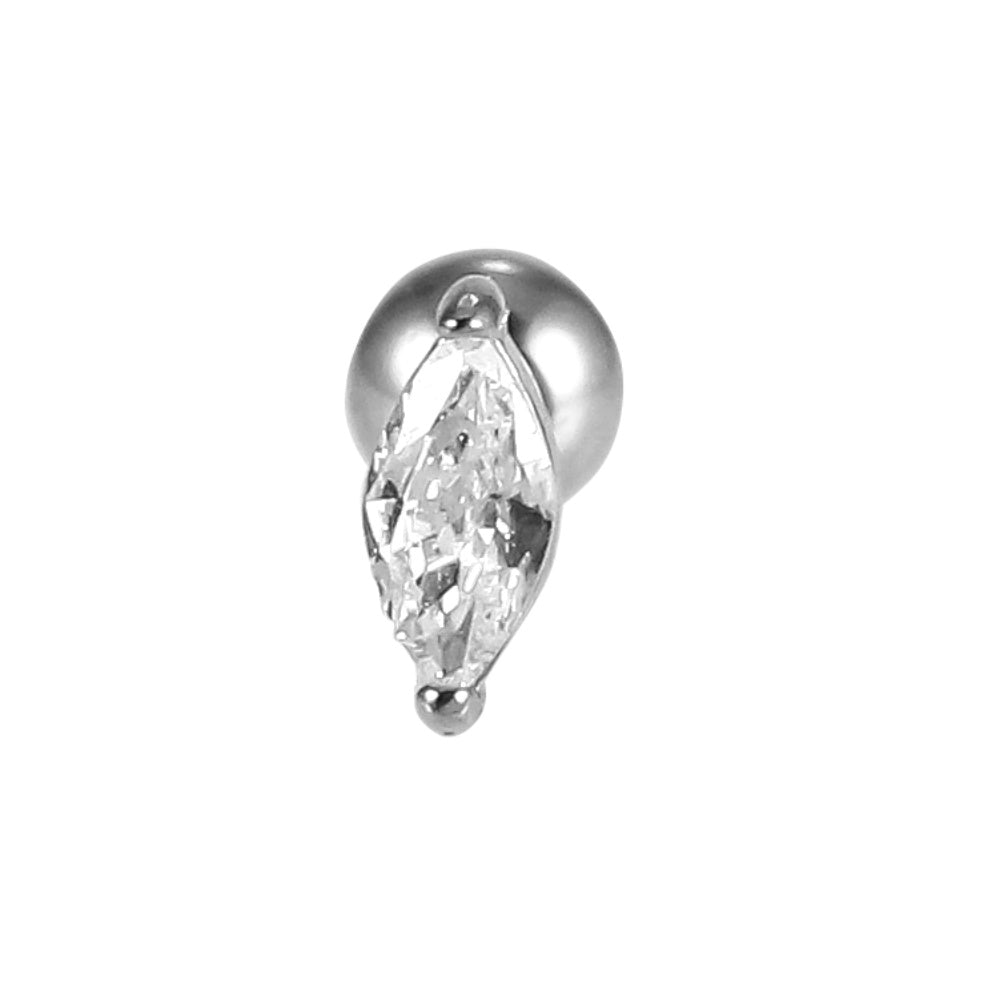 JRTH88 STAINLESS STEEL EXTERNAL THREAD HELIX WITH HORSE EYE CZ