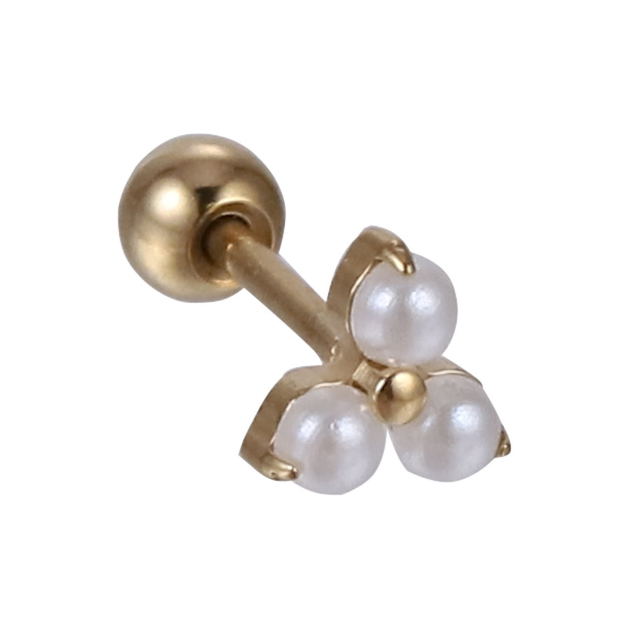 JRTH97 STAINLESS STEEL EXTERNAL THREAD HELIX WITH SYNTHETIC PEARL