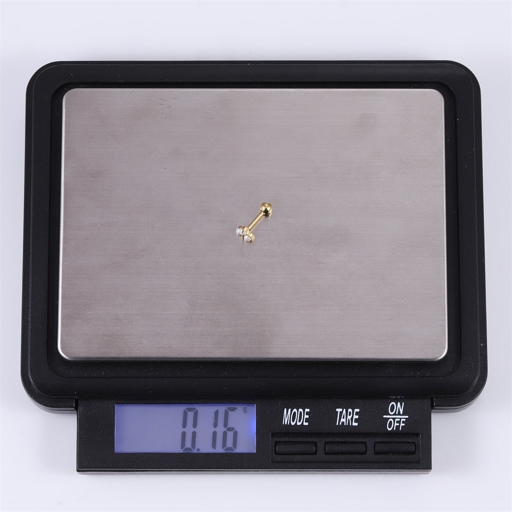 JRTH97 STAINLESS STEEL EXTERNAL THREAD HELIX WITH SYNTHETIC PEARL