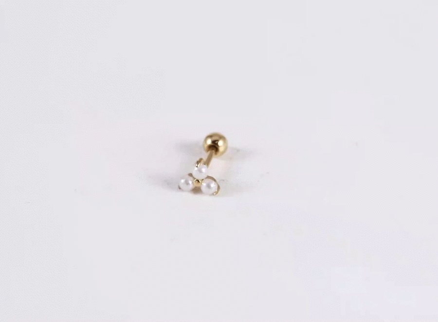 JRTH97 STAINLESS STEEL EXTERNAL THREAD HELIX WITH SYNTHETIC PEARL