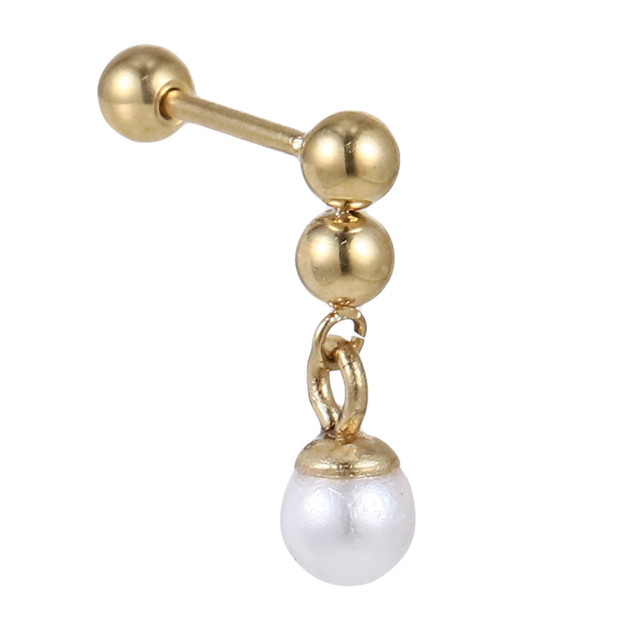 JRTH98 STAINLESS STEEL EXTERNAL THREAD HELIX WITH SHELL PEARL