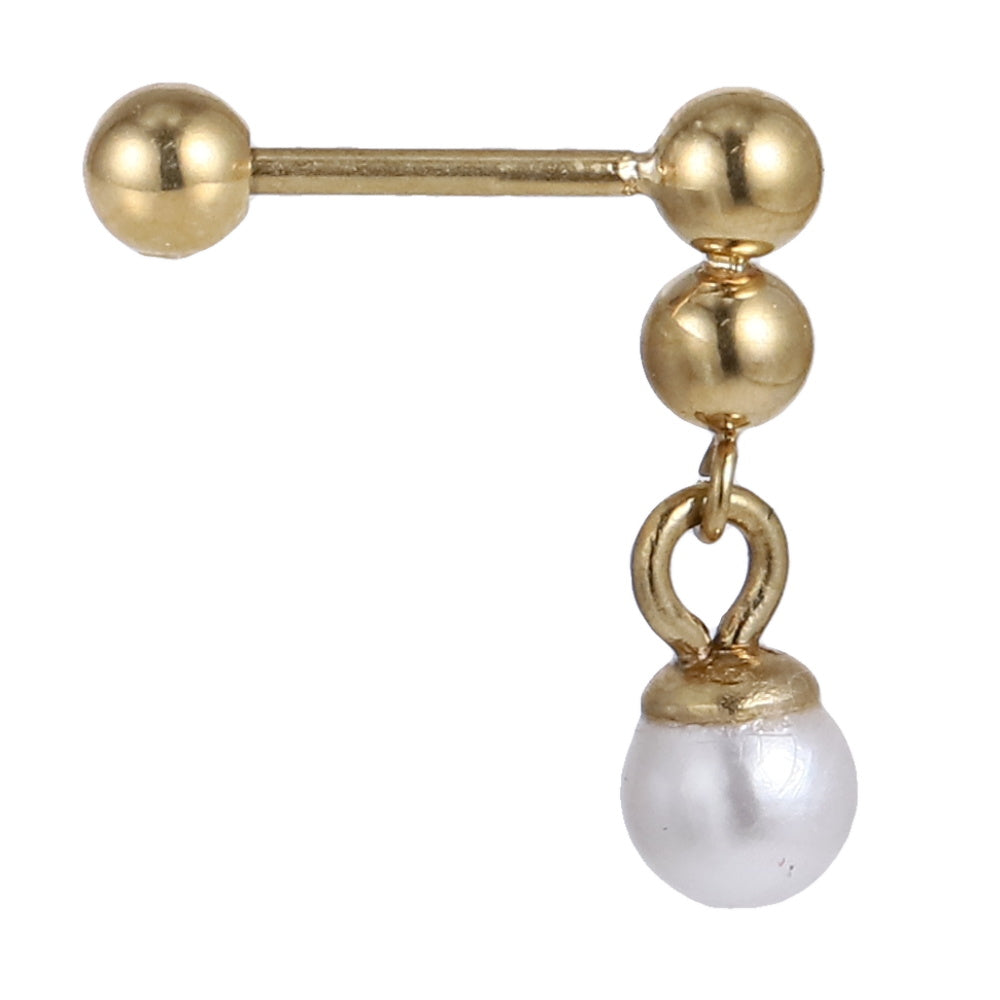 JRTH98 STAINLESS STEEL EXTERNAL THREAD HELIX WITH SHELL PEARL