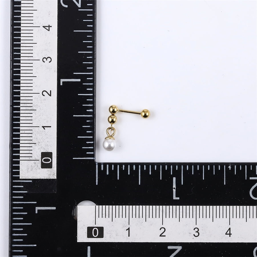 JRTH98 STAINLESS STEEL EXTERNAL THREAD HELIX WITH SHELL PEARL