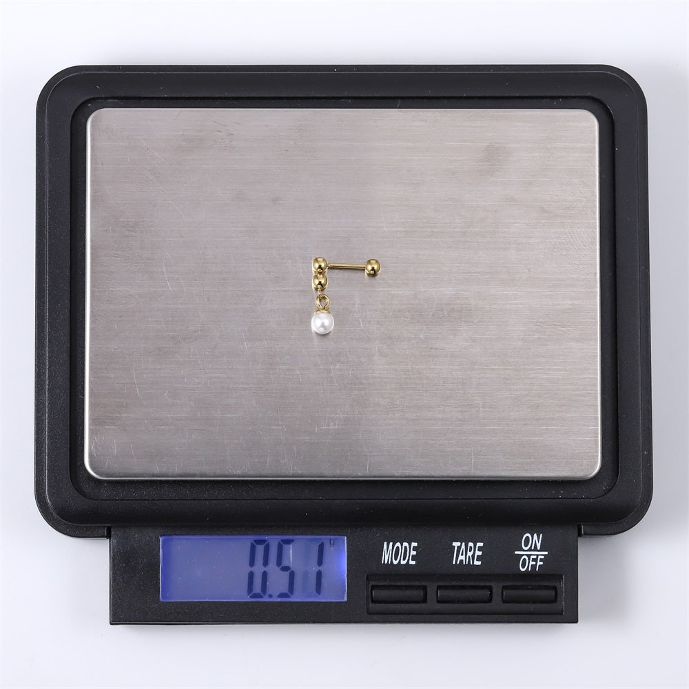 JRTH98 STAINLESS STEEL EXTERNAL THREAD HELIX WITH SHELL PEARL