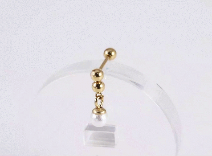 JRTH98 STAINLESS STEEL EXTERNAL THREAD HELIX WITH SHELL PEARL