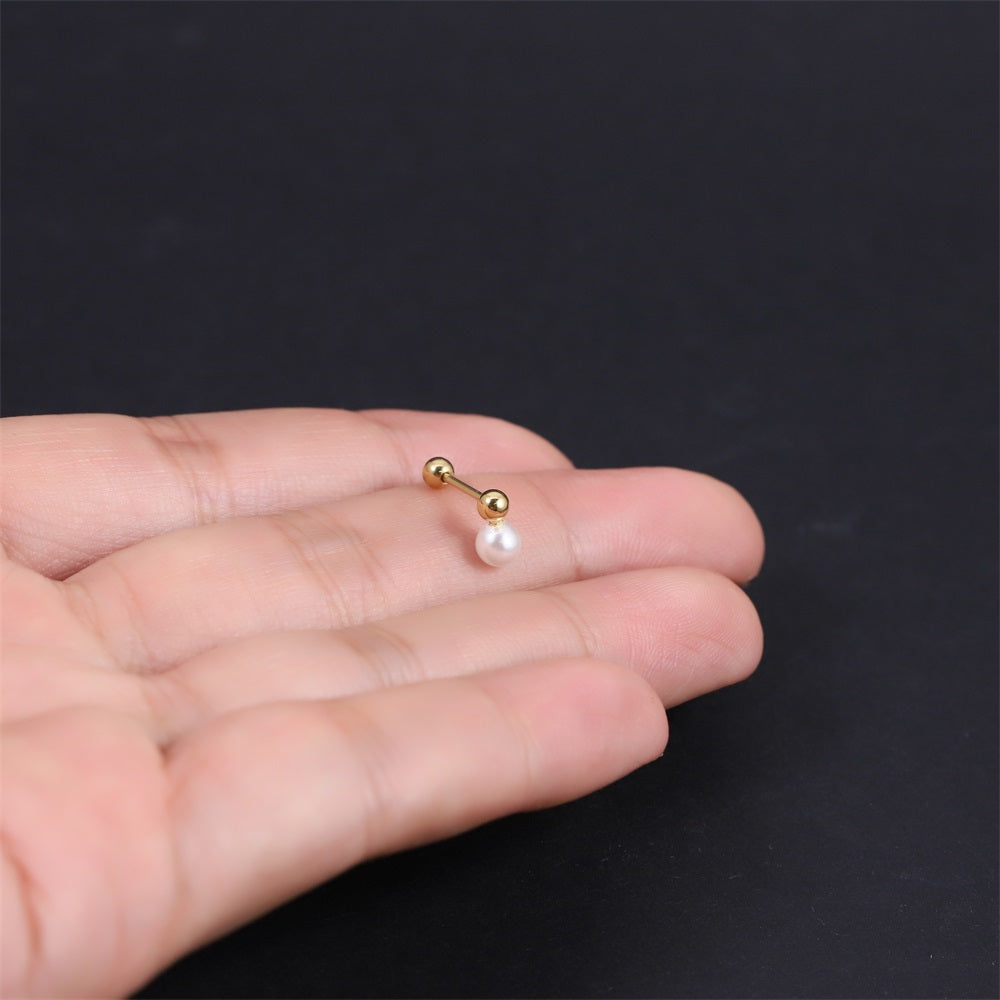 JRTH99 STAINLESS STEEL EXTERNAL THREAD HELIX WITH SHELL PEARL