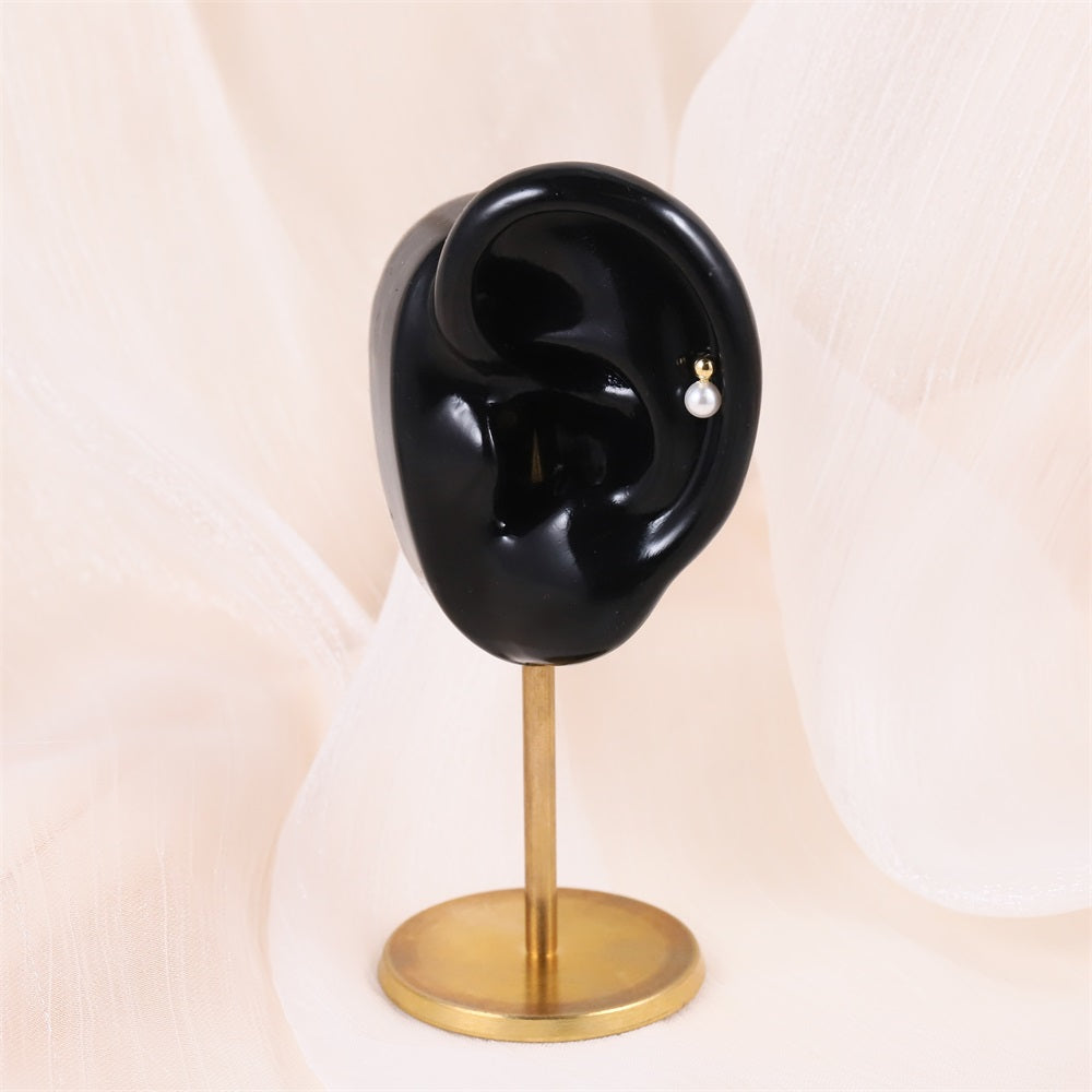 JRTH99 STAINLESS STEEL EXTERNAL THREAD HELIX WITH SHELL PEARL