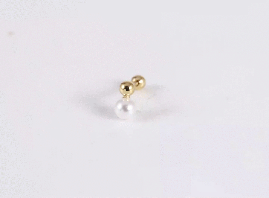 JRTH99 STAINLESS STEEL EXTERNAL THREAD HELIX WITH SHELL PEARL