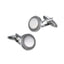 MACS179 STAINLESS STEEL ROUND CUFFLINK WITH ROPE DESIGN