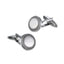MACS179 STAINLESS STEEL ROUND CUFFLINK WITH ROPE DESIGN
