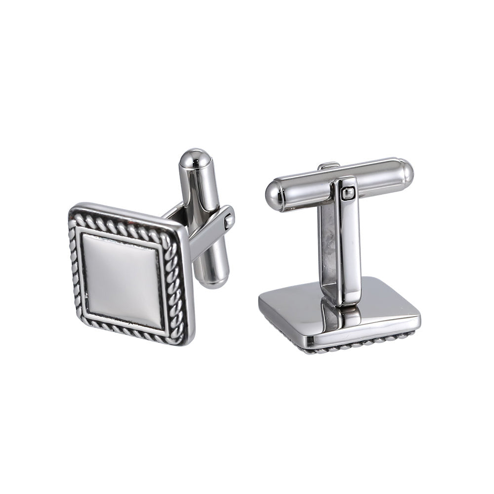 stainless steel jewelry, stainless steel cufflink, rope design