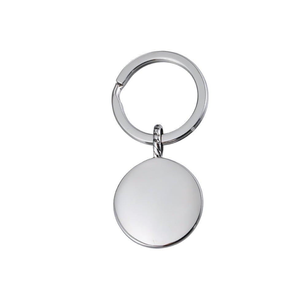 MAKS77 STAINLESS STEEL ROUND KEY HOLDER WITH ROPE DESIGN