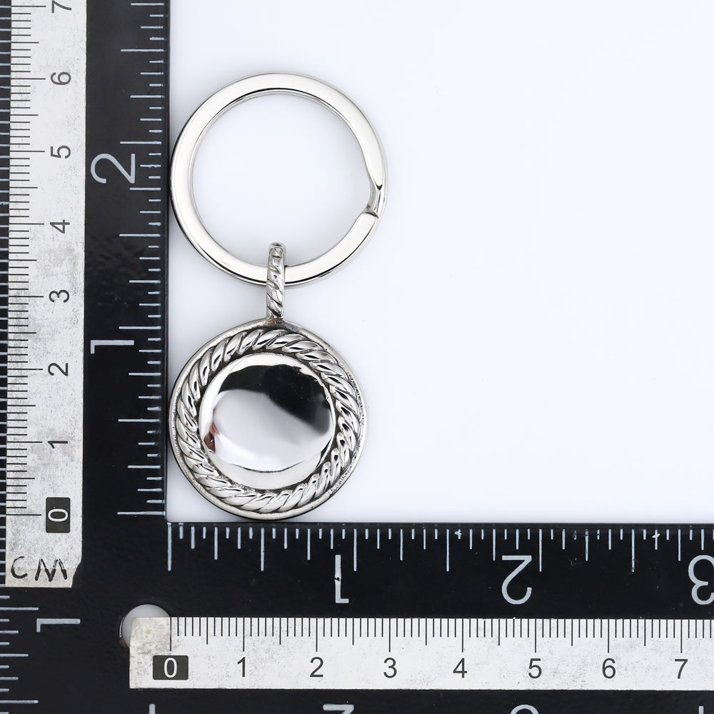 MAKS77 STAINLESS STEEL ROUND KEY HOLDER WITH ROPE DESIGN