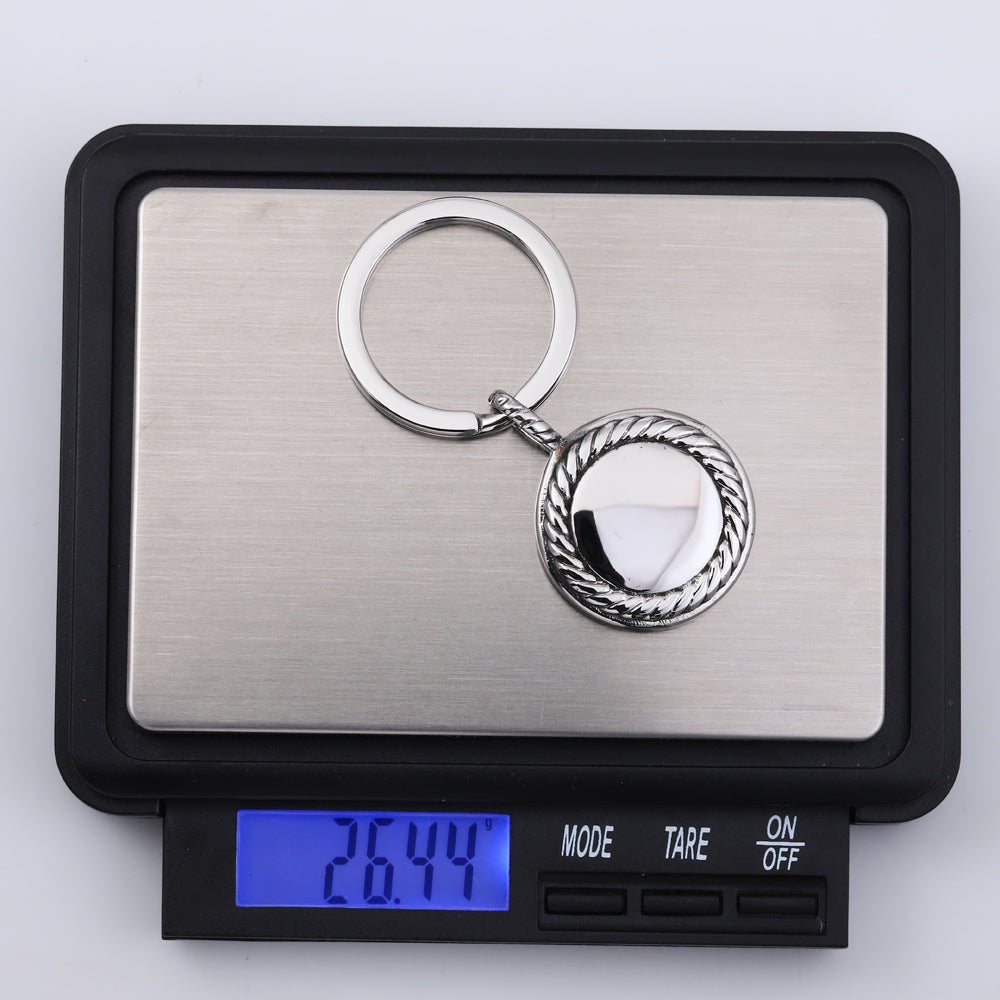 MAKS77 STAINLESS STEEL ROUND KEY HOLDER WITH ROPE DESIGN