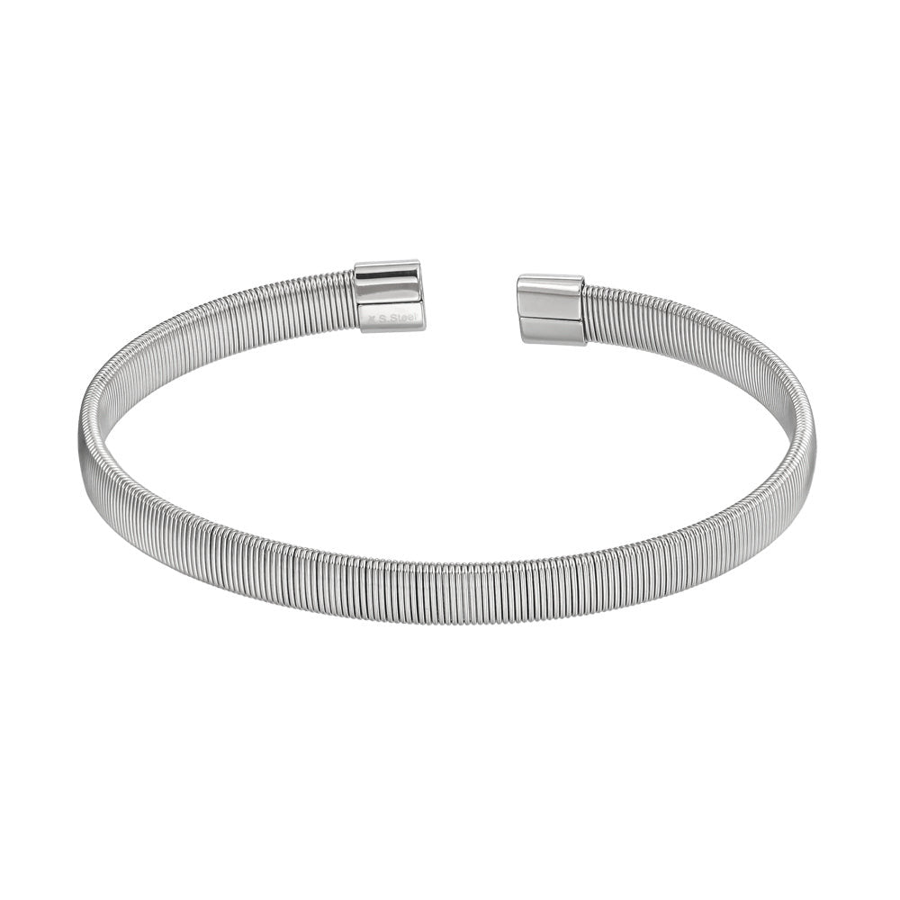 stainless steel open bangle, snake chain shape design