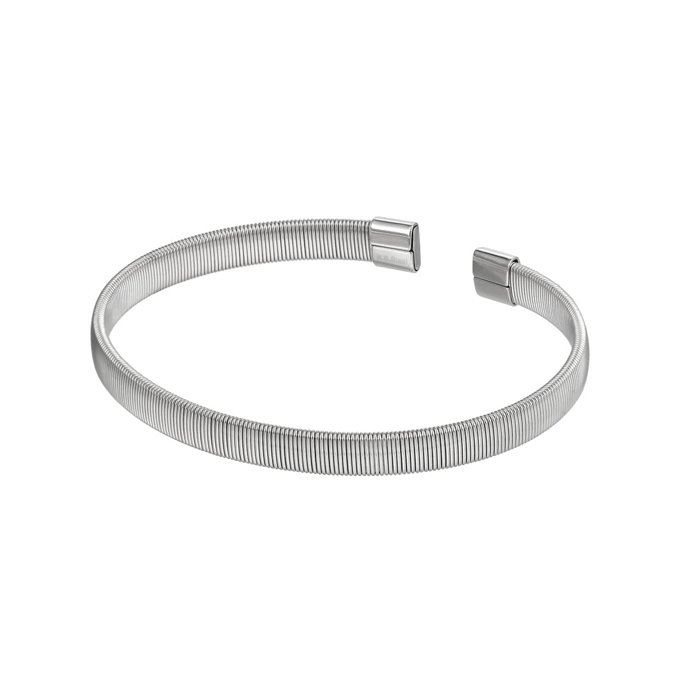 stainless steel open bangle, snake chain shape design