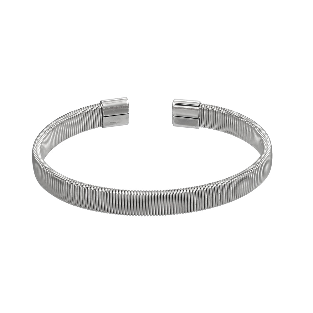 stainless steel open bangle, snake chain shape design