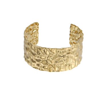 MBSG18 STAINLESS STEEL HAMMER EFFECT ADJUSTABLE OPEN BANGLE