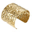 MBSG19 STAINLESS STEEL WIDE HAMMER EFFECT AFJUSTABLE OPEN BANGLE