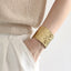 MBSG19 STAINLESS STEEL WIDE HAMMER EFFECT AFJUSTABLE OPEN BANGLE