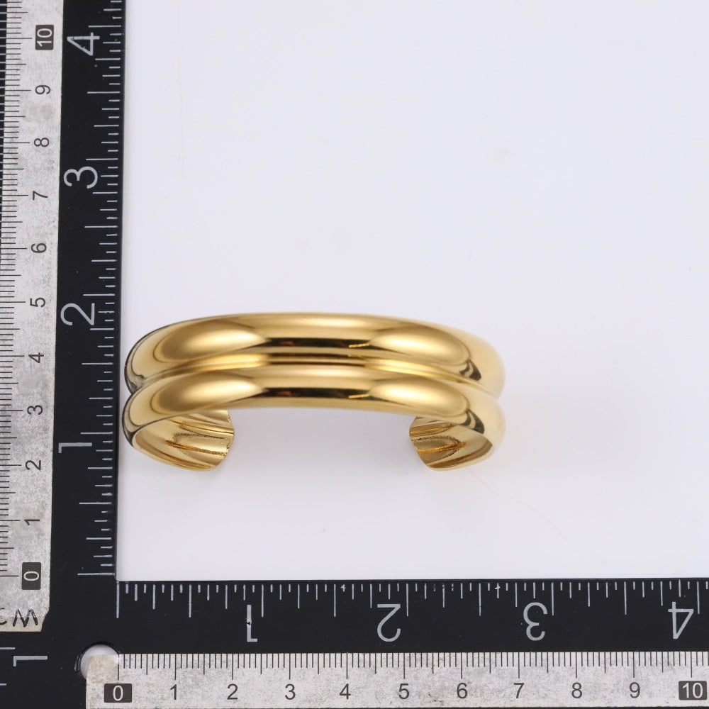 MBSG20 STAINLESS STEEL DOUBLE CURVED ADJUSTABLE BANGLE