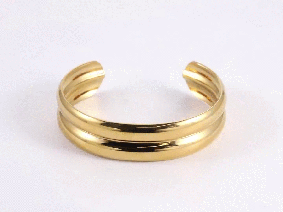 MBSG20 STAINLESS STEEL DOUBLE CURVED ADJUSTABLE BANGLE