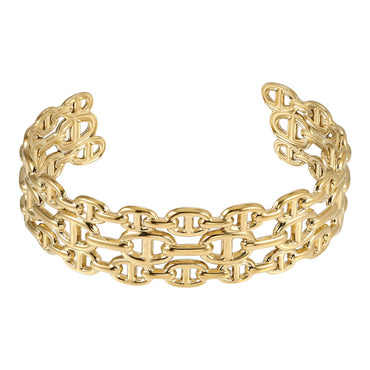 MBSG22 STAINLESS STEEL CHAIN-LINK ADJUSTABLE OPEN BANGLE