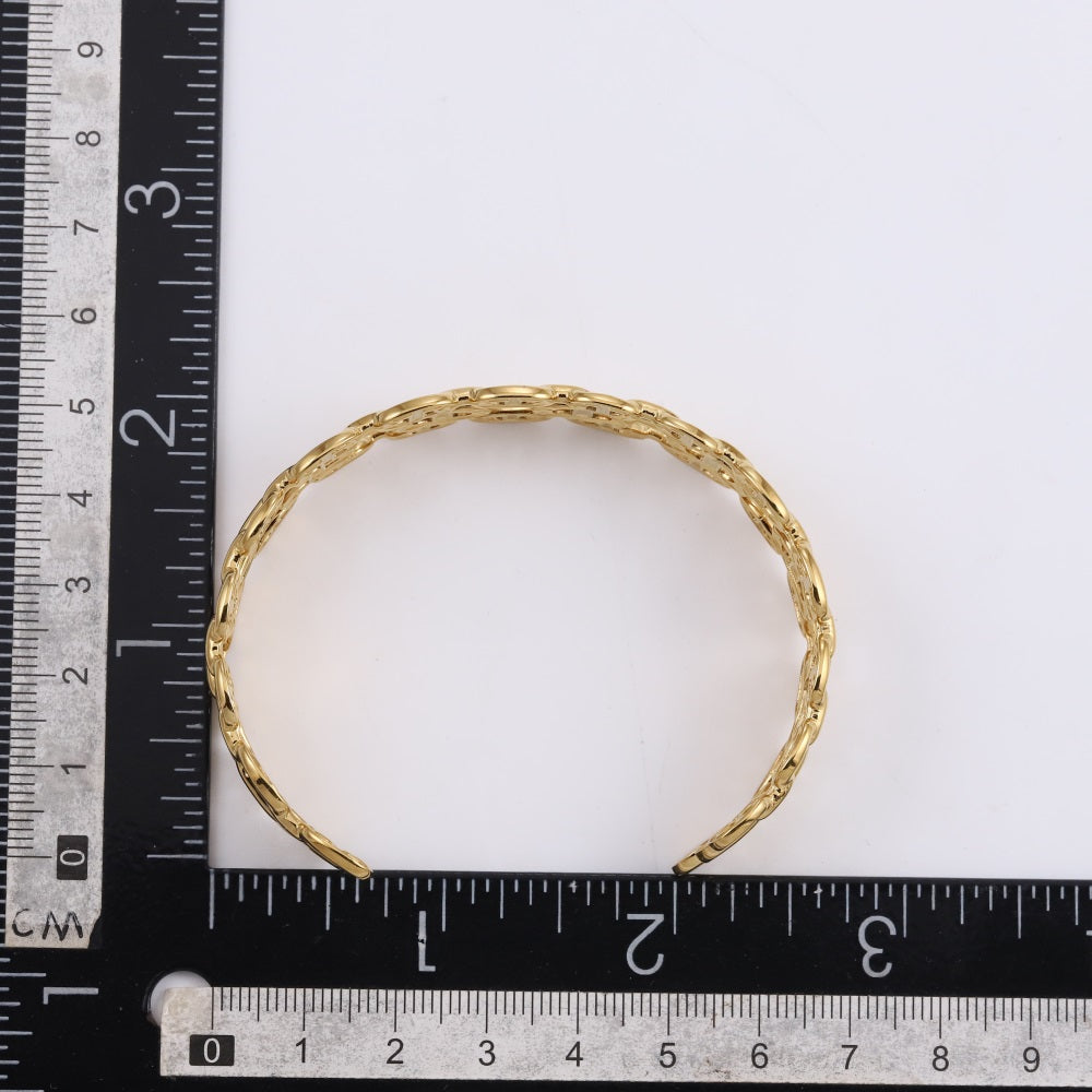 MBSG22 STAINLESS STEEL CHAIN-LINK ADJUSTABLE OPEN BANGLE