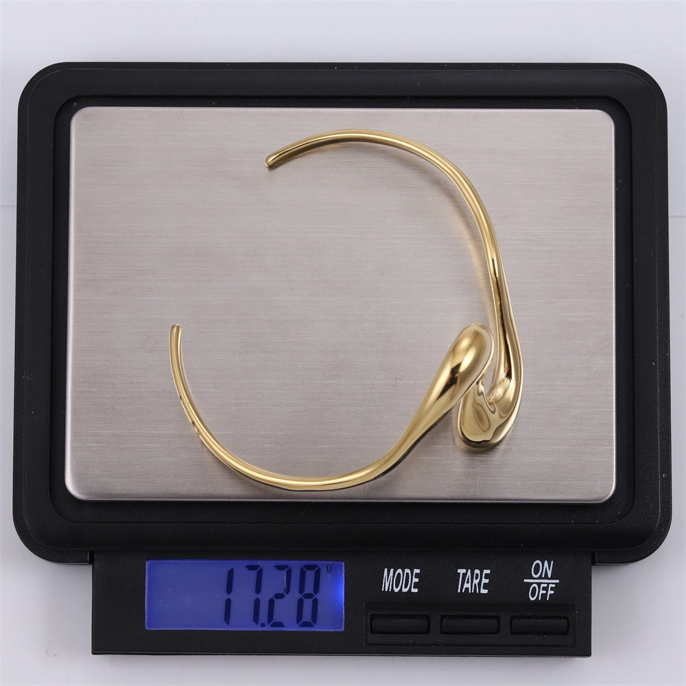 MBSG23 STAINLESS STEEL IRREGULAR WAVE OPEN BANGLE