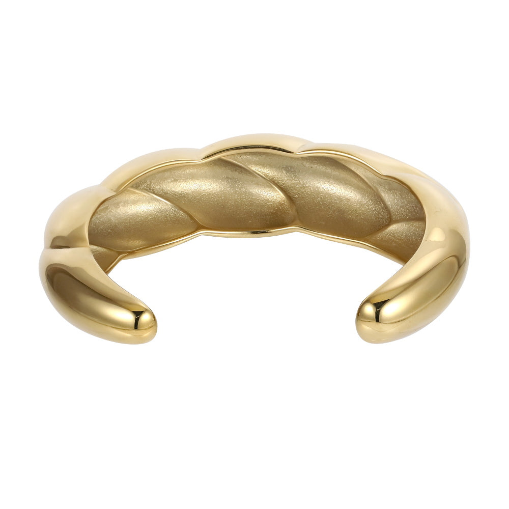 MBSG25 STAINLESS STEEL CHUNKY CROISSANL OPEN BANGLE