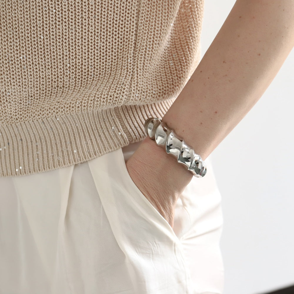 MBSG26 STAINLESS STEEL CHUNKY OPEN BANGLE
