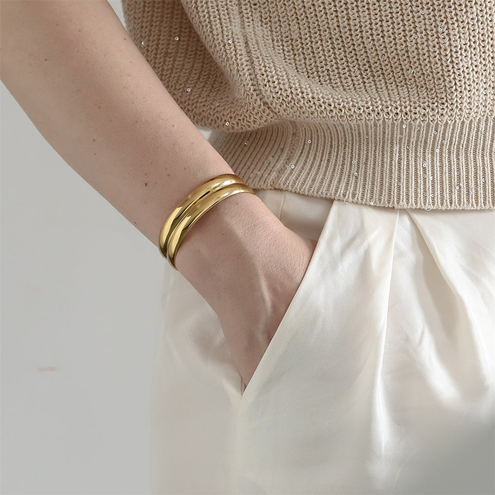 MBSG27 STAINLESS STEEL CHNKEY OPEN BANGLE