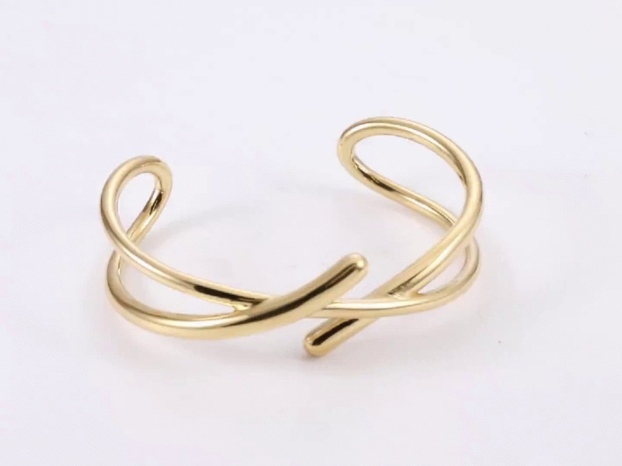 MBSG28 STAINLESS STEEL CAYER LINE OPEN BANGLE