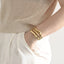 MBSG29 STAINLESS STEEL TRIPLE WAVE CHUNKY OPEN BANGLE