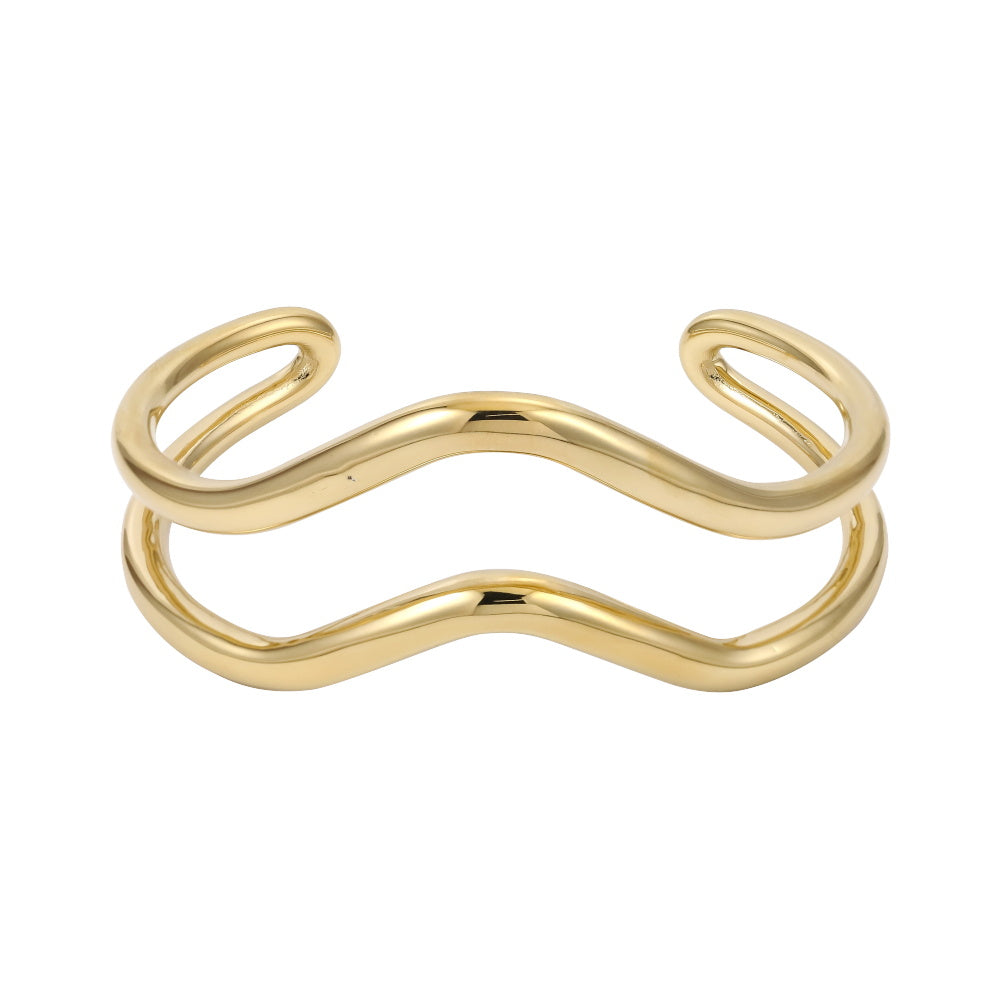 MBSG30 STAINLESS STEEL DOUBLE WAVE OPEN BANGLE