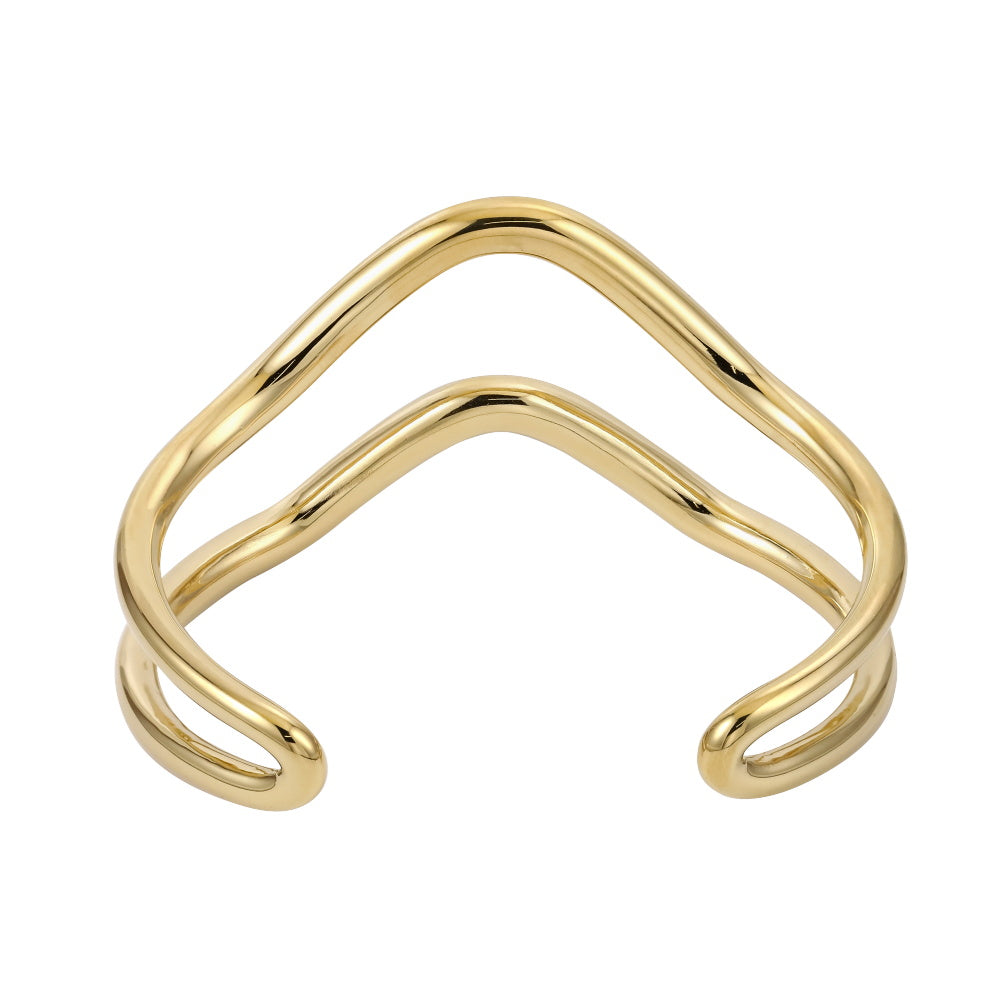 MBSG30 STAINLESS STEEL DOUBLE WAVE OPEN BANGLE