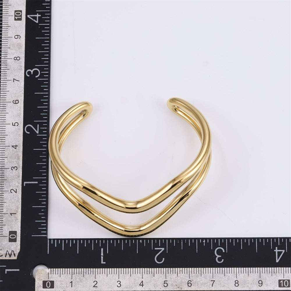 MBSG30 STAINLESS STEEL DOUBLE WAVE OPEN BANGLE