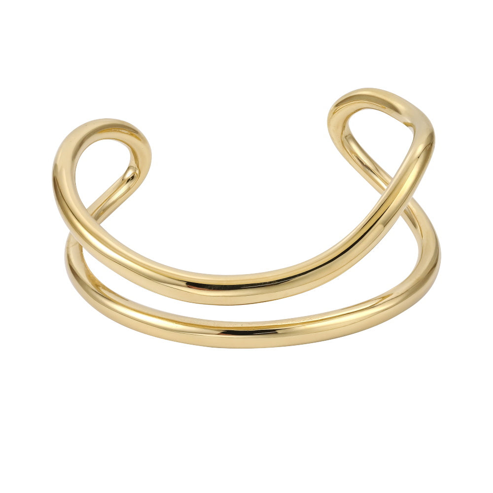 MBSG32 STAINLESS STEEL DOUBLE WAVE OPEN BANGLE