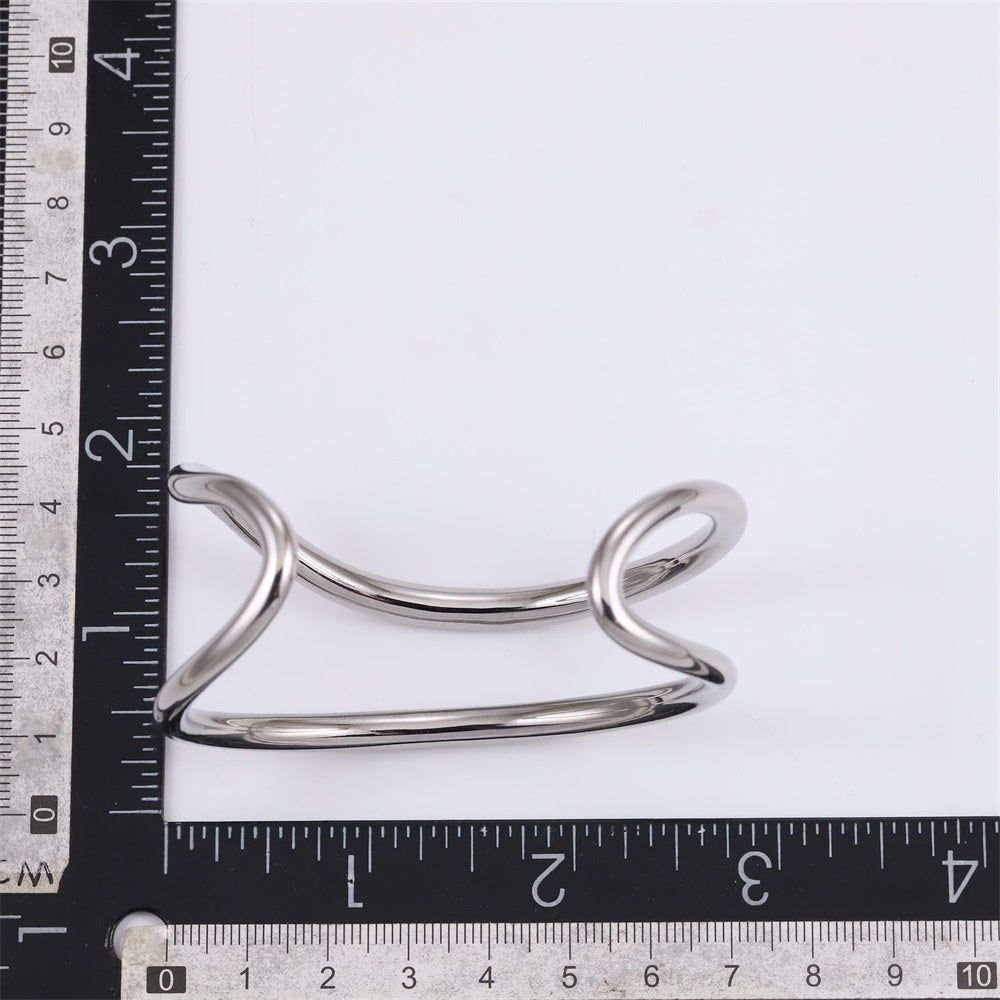 MBSG32 STAINLESS STEEL DOUBLE WAVE OPEN BANGLE