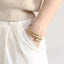MBSG34 STAINLESS STEEL RIBBED OPEN BANGLE