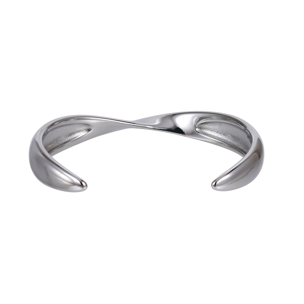 MBSG41 STAINLESS STEEL TWISTED OPEN BANGLE