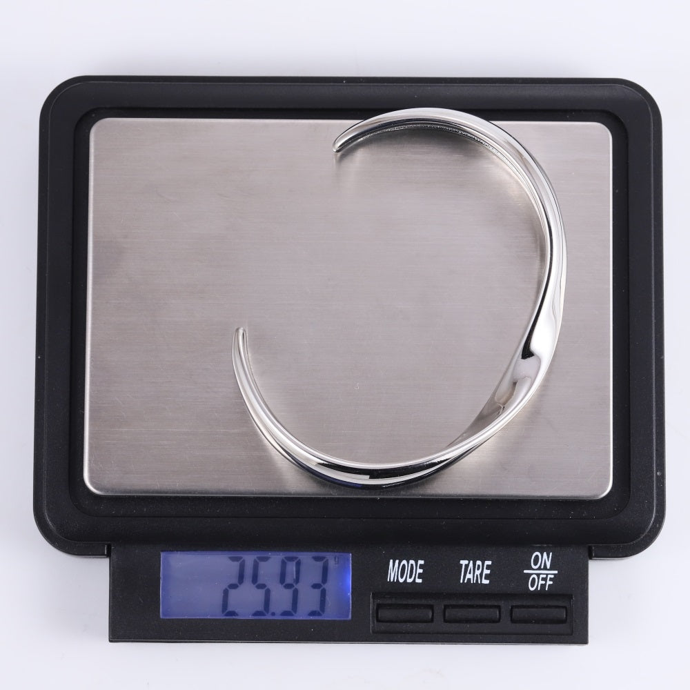 MBSG41 STAINLESS STEEL TWISTED OPEN BANGLE