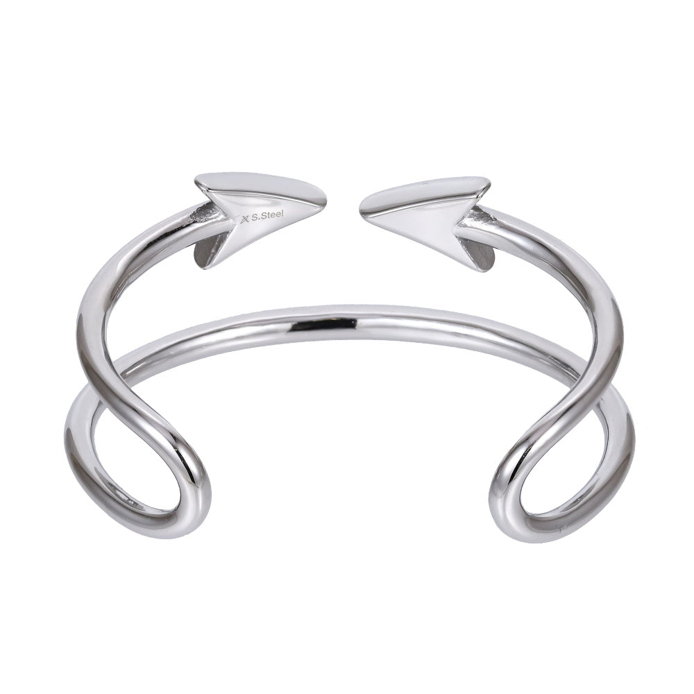 MBSG42 STAINLESS STEEL DOUBLE ARROW OPEN BANGLE